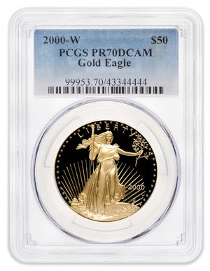 2000-W 1 oz Proof Gold Eagle $50 PCGS PR70