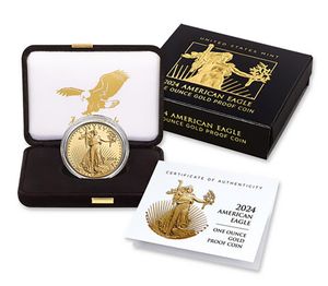 2024-W 1 oz Proof Gold Eagle $50 - Box & COA