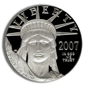 2007-W 1/10 Oz Burnished Platinum American Eagle (Cap Only, No Box and COA)