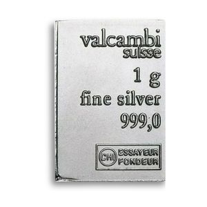 1 gram Silver Bar - Valcambi