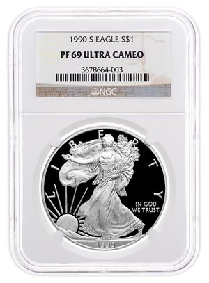 1990-S Proof Silver Eagle NGC PF69