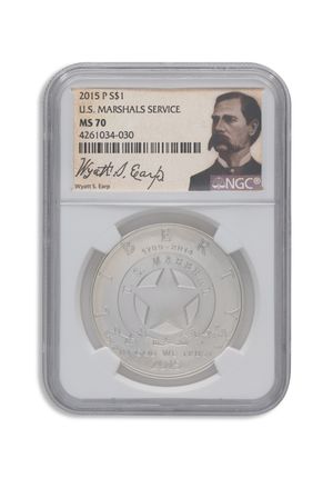 2015-P $1 U.S. Marshals Silver Commem - NGC MS70