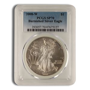 2008-W Burnished Silver Eagle PCGS SP70