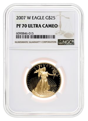 2007-W 1/2 oz Proof Gold Eagle $25 NGC PF70
