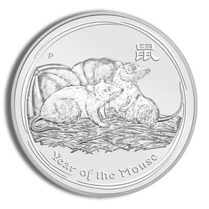 2008 1 Kilo Australia Silver Lunar Mouse (Series II) - BU