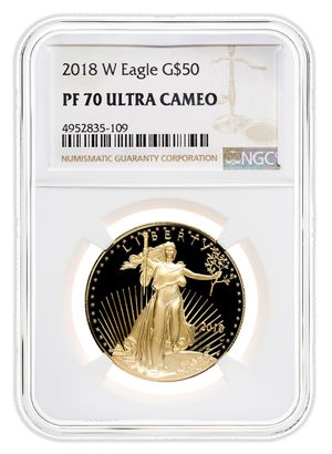 2018-W 1 oz Proof Gold Eagle $50 NGC PF70