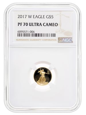 2017-W 1/10 oz Proof Gold Eagle $5 NGC PF70