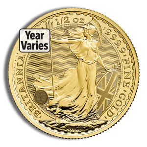 1/2 Oz Gold Great Britain Britannia - BU (Random Year)