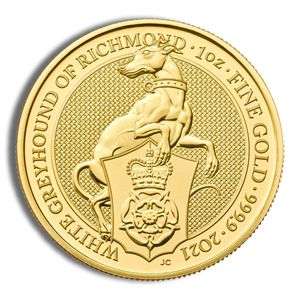 2021 1 Oz Great Britain Queen's Beast Gold Coin (Greyhound) - BU