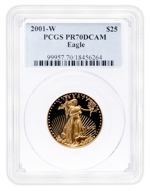 2001-W 1/2 oz Proof Gold Eagle $25 PCGS PR70