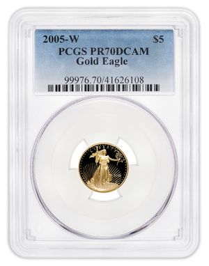 2005-W 1/10 oz Proof Gold Eagle $5 PCGS PR70
