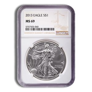 2013 Silver American Eagle - NGC MS69