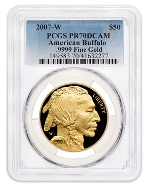 2007-W $50 Proof Gold Buffalo PCGS PR70