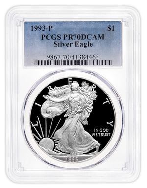 1993-P Proof Silver Eagle PCGS PR70