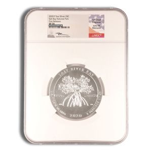 2020-P 5 Oz America The Beautiful Salt River Bay Silver Coin - NGC SP70