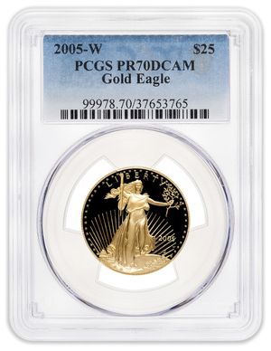 2005-W 1/2 oz Proof Gold Eagle $25 PCGS PR70