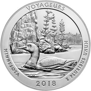 2018 5 oz ATB Voyageurs Silver Coin - BU