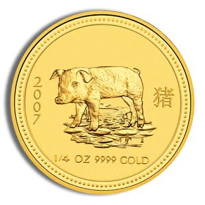 2007 1/4 Oz Australia Gold Lunar Pig (Series I) - BU