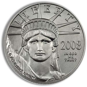 2008-W 1/4 Oz Burnished Platinum American Eagle - NGC MS70