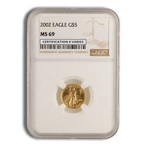 2002 1/10 Oz Gold American Eagle - NGC MS69