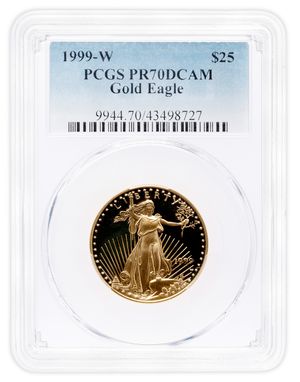 1999-W 1/2 oz Proof Gold Eagle $25 PCGS PR70