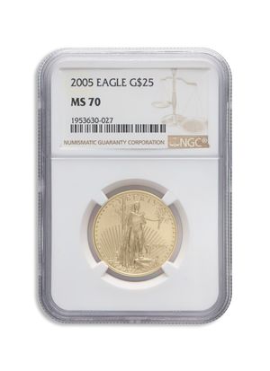 2005 1/2 oz Gold Eagle $25 NGC MS70