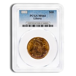 $10 Gold Liberty Eagle - PCGS MS64 (Random Year)
