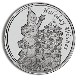 1 Oz Silver Round - Snowman Holiday Wishes