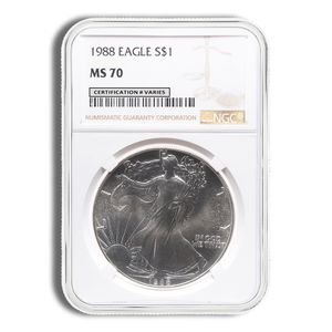 1988 Silver American Eagle - NGC MS70