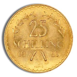 Austria 25 Schilling Gold Coin - XF+ (Random Year)