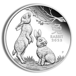 2023 1 Oz Silver Australia Year of the Rabbit Proof - BU (with Box and COA)