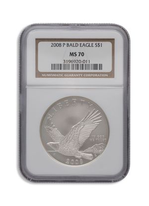 2008-P $1 Bald Eagle Silver Commem - NGC MS70