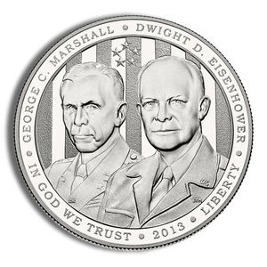 2013-P $1 Five Star Generals Silver Commemorative Proof - BU