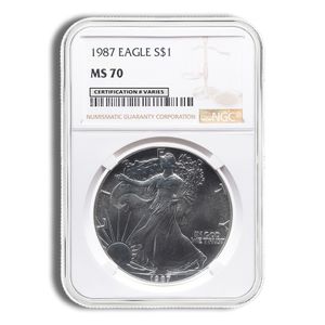 1987 Silver American Eagle - NGC MS70