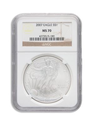 2007 Silver American Eagle - NGC MS70
