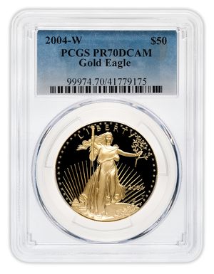 2004-W 1 oz Proof Gold Eagle $50 PCGS PR70