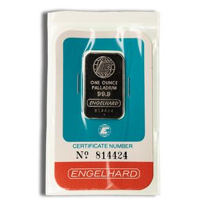 1 Oz Palladium Bar - Engelhard