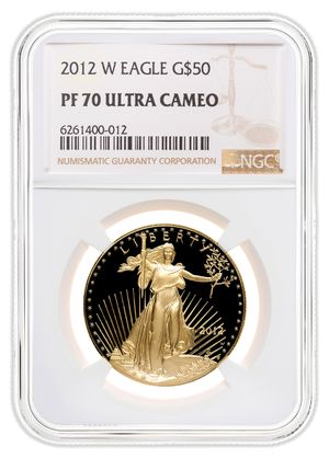 2012-W 1 oz Proof Gold Eagle $50 NGC PF70