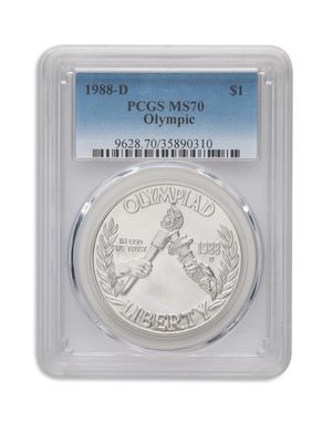 1988-D $1 Olympic Silver Commem - PCGS MS70