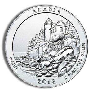 2012 5 Oz America The Beautiful Acadia Silver Coin - BU