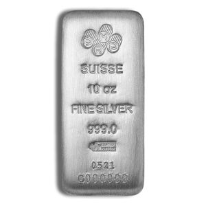 10 Oz Silver Bar - PAMP Suisse (Cast Bar)