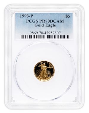 1993-P 1/10 oz Proof Gold Eagle $5 PCGS PR70