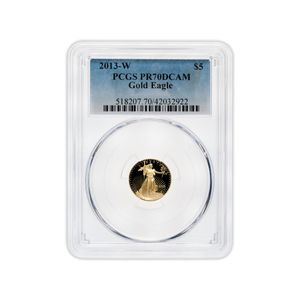 2013-W 1/10 oz Proof Gold Eagle $5 PCGS PR70