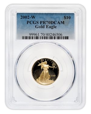 2002-W 1/4 oz Proof Gold Eagle $10 PCGS PR70
