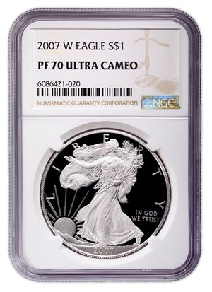 2007-W Proof Silver Eagle NGC PF70