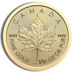 2025 1/10 Oz Gold Canadian Maple Leaf - BU (Sealed Packaging)