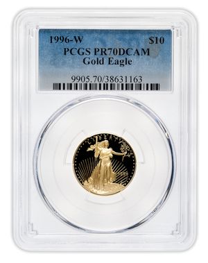 1996-W 1/4 oz Proof Gold Eagle $10 PCGS PR70