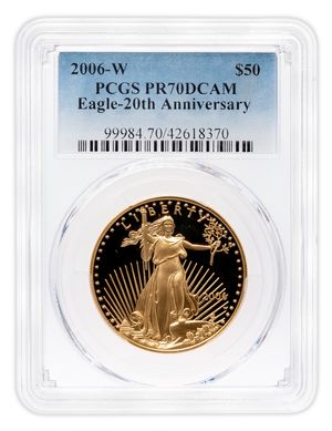 2006-W 1 oz Proof Gold Eagle $50 PCGS PR70