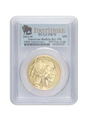 2013-W $50 Reverse Proof Gold Buffalo PCGS PR70 First Strike