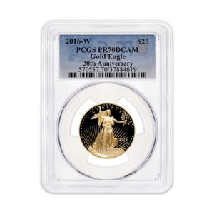 2016-W 1/2 oz Proof Gold Eagle $25 PCGS PR70
